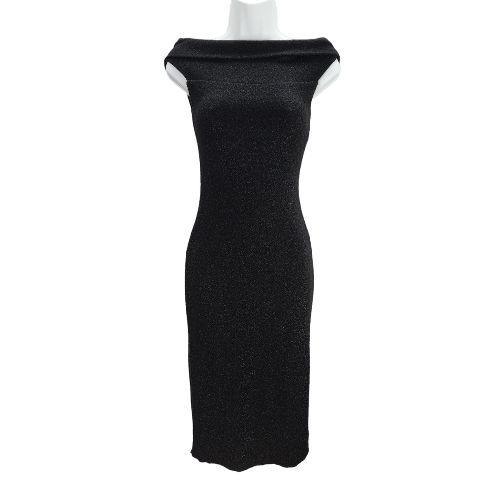 Ted Baker London Vindy Metallic Knit Dress Black US 2